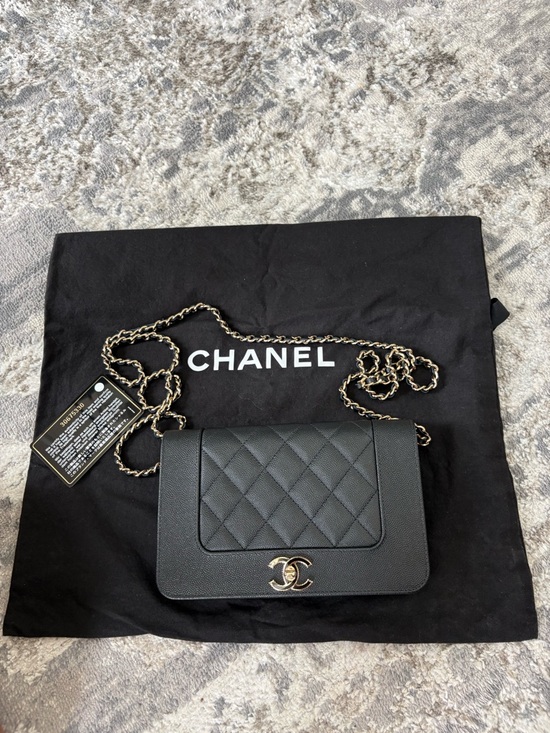 CHANEL Handbags - CHANEL Black Quilted Leather Crossbody with Gold-Tone Chain